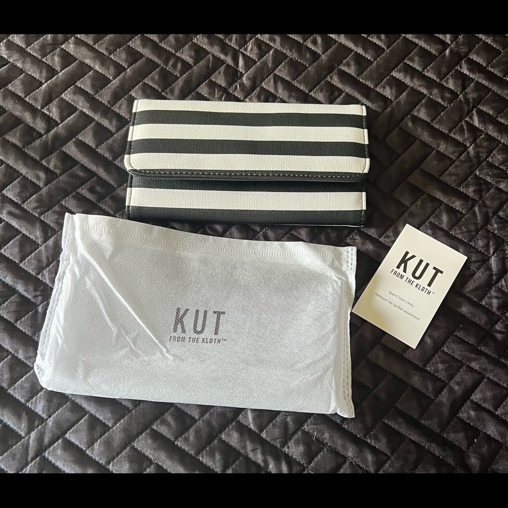 *2 for $30* Kut From The Kloth - Black and White Striped Wallet